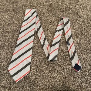 Pronto Uomo Italy Blue/Black/Orange Stripes Pattern Neck Tie Men’s